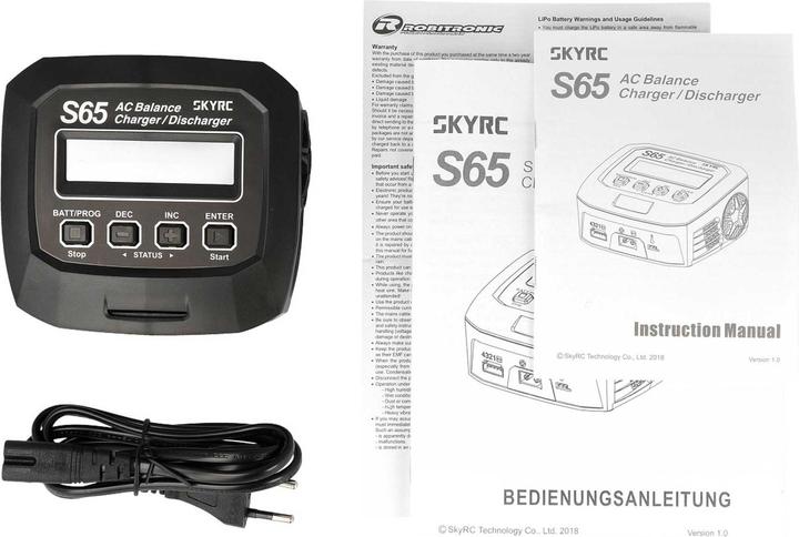 Produktbild SkyRC Ladegerät AC S65 AC LiPo 2-4s 6A 65W Entladen 2A 10W