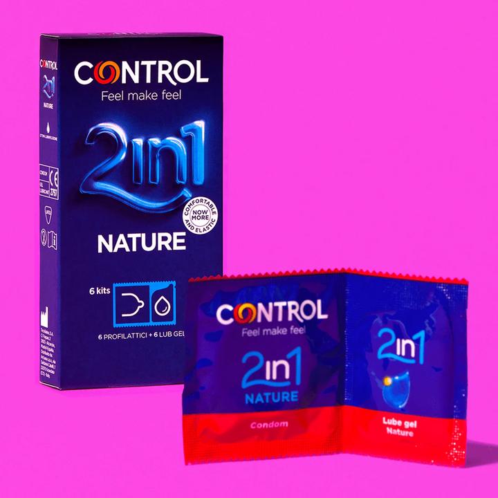 Productafbeelding Control DUO NATURA 2-1 PRESERVATIVO + GEL 6 UDS (6 Pcs.)