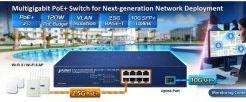 Image du produit Planet MGS910XP Commutateur 8p 100/1G/2.5G PoE & 1 SFP 10G (8 Ports)