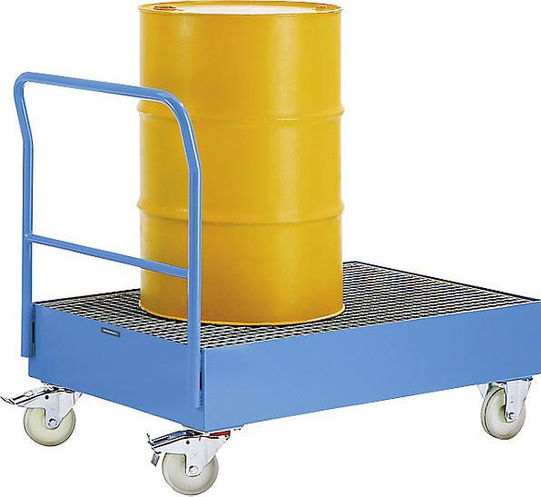 Immagine prodotto eurokraft pro Carrello per il trasporto dei fusti con vassoio di raccolta 220 l (750 kg)