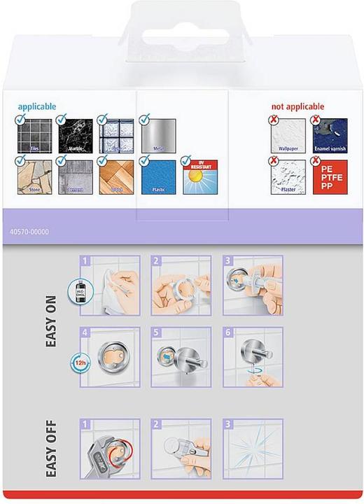 Image du produit tesa MOON WHITE Support de rouleau de papier toilette avec solution adhésive sans perçage