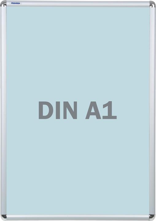 Produktbild Franken Plakatrahmen DIN A1, 25 mm Rahmenprofil silbereloxierter Aluminium-Klapprahmen, Kunststoffecken (A1)