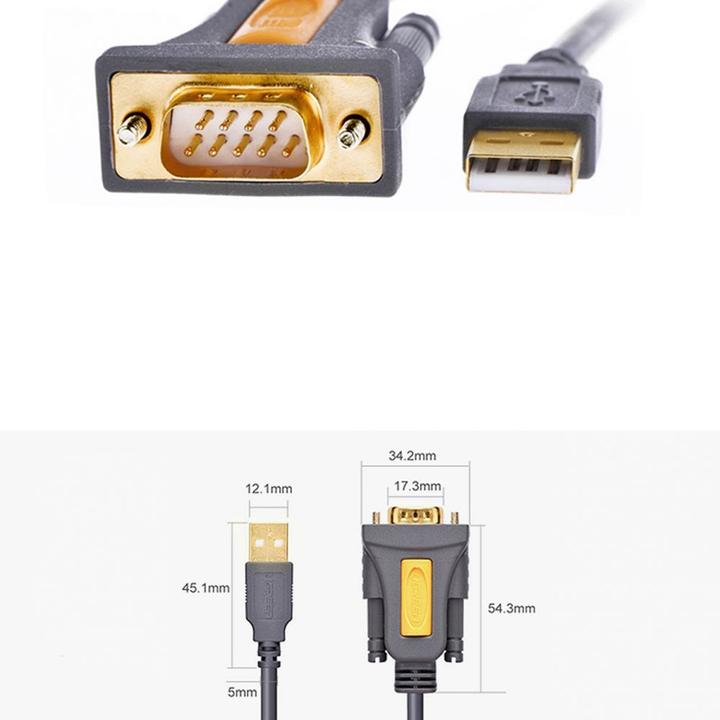 Produktbild Ugreen Kabel USB do RS-232 CR104, 1.5m (black) (1.50 m)
