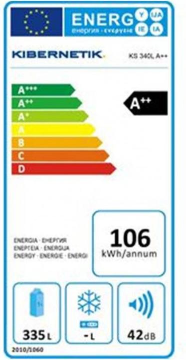 Etichetta energetica Kibernetik Ks340l (331 l)