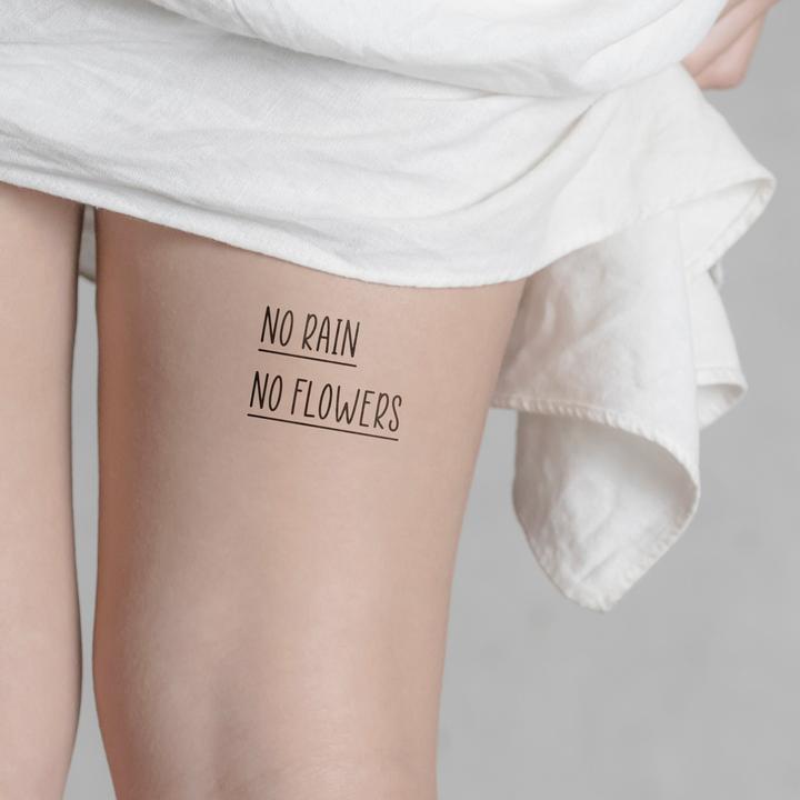Actual product image minink Temporary tattoo - NO RAIN NO FLOWERS 2