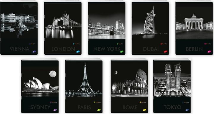 Image du produit Elisa Carnet de notes A4/80K Trame CITIES BY NIGHT MIX (10 pièces) (A4, Quadrillé)