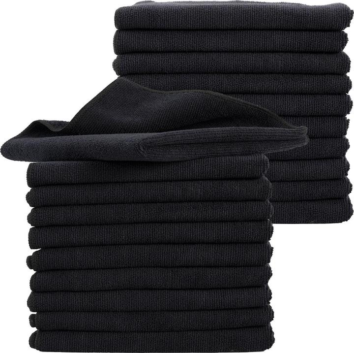 Immagine prodotto Casativo Set di 20 panni in microfibra per la pulizia, nero, 40 x 40 cm (20 pz.)