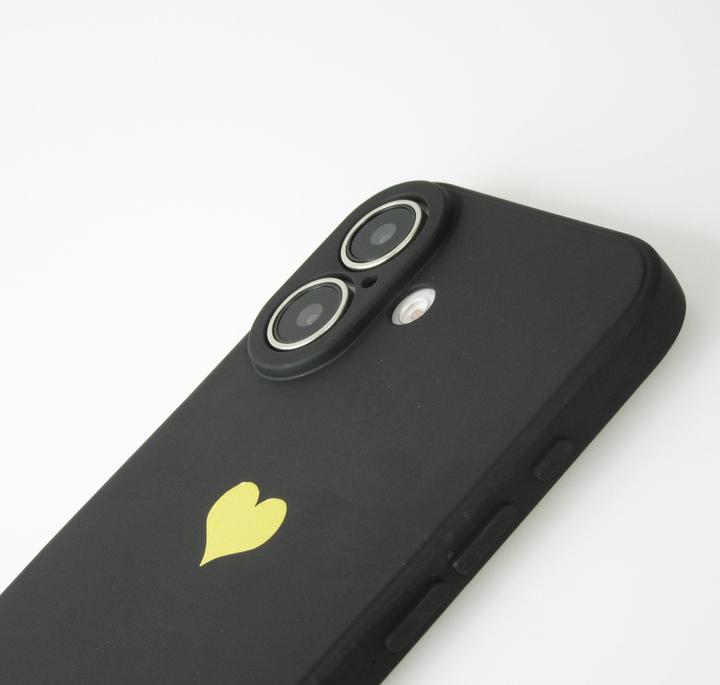 Produktbild PhoneLook Hülle Silikon Mat Herz gold (Apple iPhone 16 Plus)