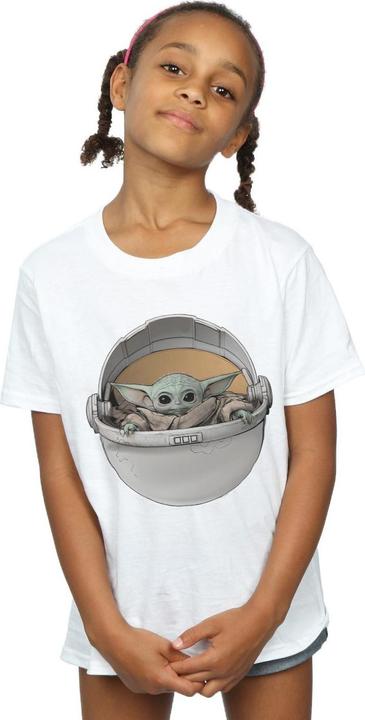 Actual product image Star Wars Girls The Mandalorian The Child Basket Cotton T-Shirt (104)