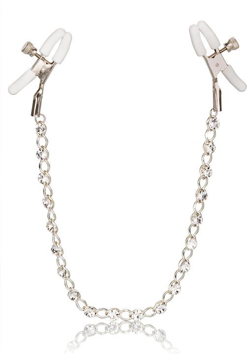 Actual product image CalExotics Crystal Chain Nipple Clamps