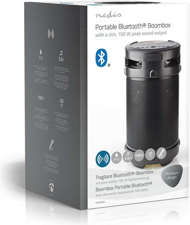 Produktbild Nedis SPBB-350 Bluetooth Party-Lautsprecher (3.50 h, Akkubetrieb)