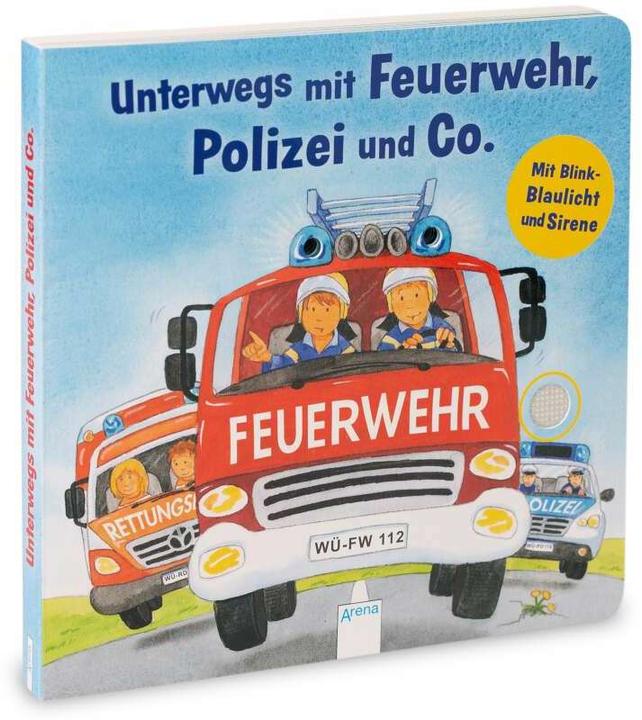 Actual product image Unterwegs mit Feuerwehr, Polizei und Co. Mit Blink-Blaulicht und Sirene (German, Kerstin M. Guilt, 2021)