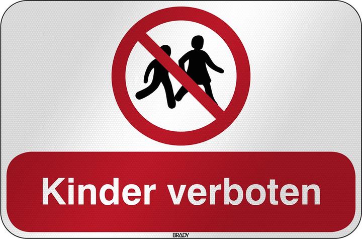 Produktbild Brady P/P036/DE116/RFL-590X390-1, ISO Sicherheitsschild - Kein Zutritt für Kinder, Laminierter Pol