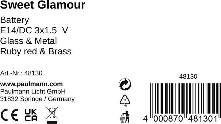 Nutritional values and ingredients Pauleen Sweet Glamour mobile table lamp (15 lm, E14)