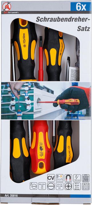 Immagine prodotto BGS Elettricista VDE / set di cacciaviti a taglio / a croce 6 pezzi. (Incavo trasversale)
