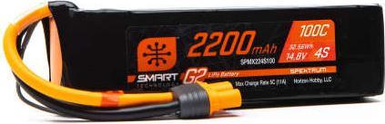 Actual product image Spektrum LiPo Pack 2200mAh 4S 14.8V Smart G2 LiPo 100C IC3 (14.80 V, 2200 mAh)