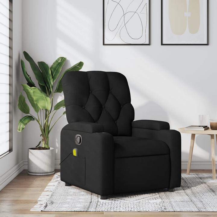 VidaXL Massagesessel Schwarz Stoff,Farbe: Schwarz,Material: Stoff