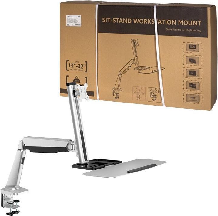 Actual product image LogiLink 1332 Sit/stand workstation Monitor desk holder (Table, 33")