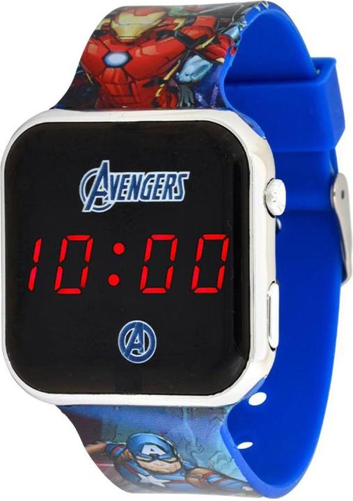Image du produit Accutime Montre enfant LED Avengers (bleue), horloge numérique avec affichage LED de l'heure et de la (Montre numérique, 38 mm)