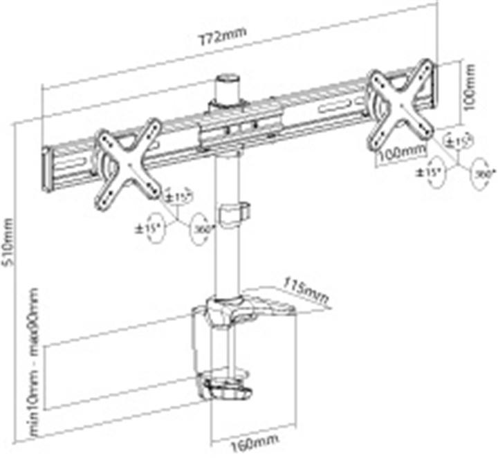 Actual product image Goobay ScreenFlex Twin (Table, 23")