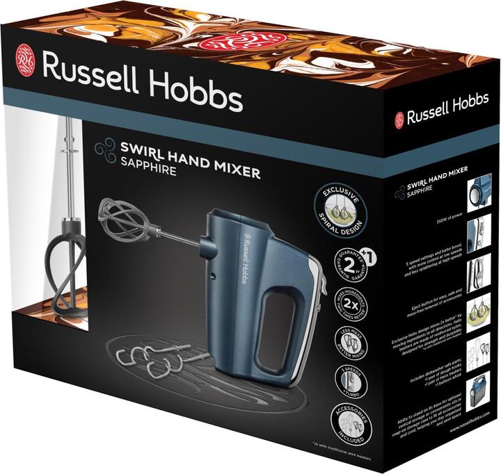 Actual product image Russell Hobbs SWIRL Hand Mixer Sapphire (350 W)