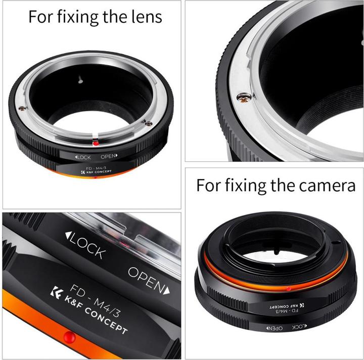 Actual product image K&F Concept M13125 High Precision Lens Adapter Mount, FD-M4/3