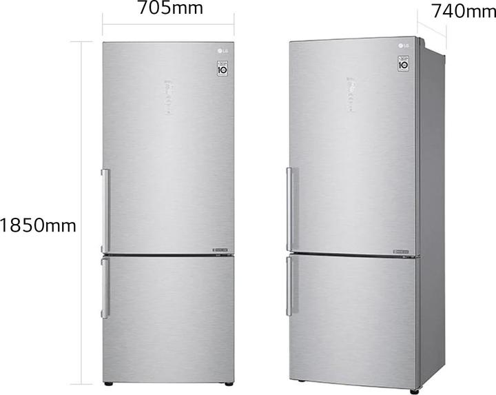 Immagine prodotto LG GBB569NSAGB Frigorifero combinato 70cm, Classe D, 462L, Wi-Fi, No frost, Grigio (462 l)