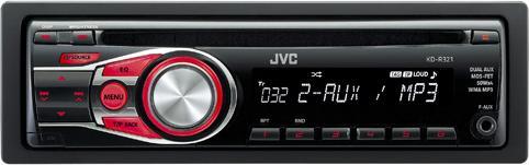 Produktbild JVC KD-R421, CD-Autoradio, 2x AUX, Front USB, MP3, Rot