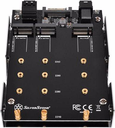 Produktbild Silverstone SDP12 - Laufwerksschachtadapter - 3,5" auf 3 x M.2 (8,9 cm auf 3 x M.2)
