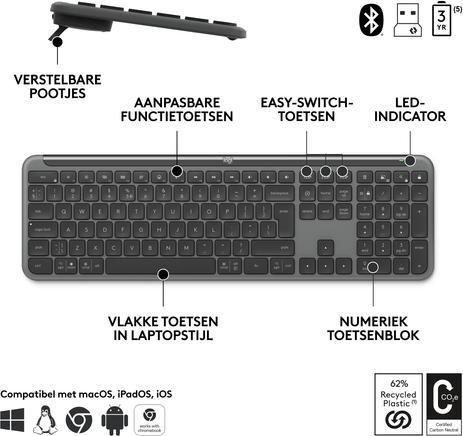 Immagine prodotto Logitech Sgn Slim Combo Mk950 Business (Ing. Int., Senza fili)