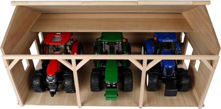 Produktbild Kids Globe Farming Agricultural Shed Wood für 3 Traktoren