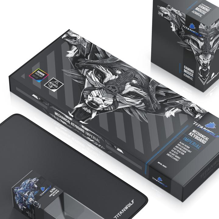 Produktbild Titanwolf Gaming Bundle Mechanische Tastatur, Maus & Mauspad (CH, Kabelgebunden)