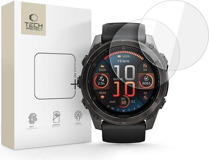 Tech-Protect Glass Fit+ 2er-Pack Panzerglas für Garmin Fenix 8 51mm - Klar