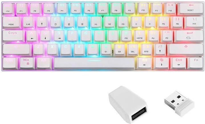 Immagine prodotto Motospeed Tastiera meccanica wireless SK62 Bianco (interruttore blu)