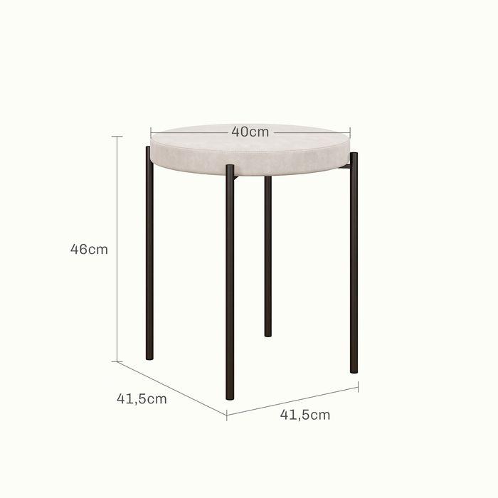 Produktbild Swisshandel24 4er-Set Küchenhocker 4-er Set, stapelbar, Samtoptik, bis 100kg, Metallrahmen, 41,5x41,5x46cm, Cremew
