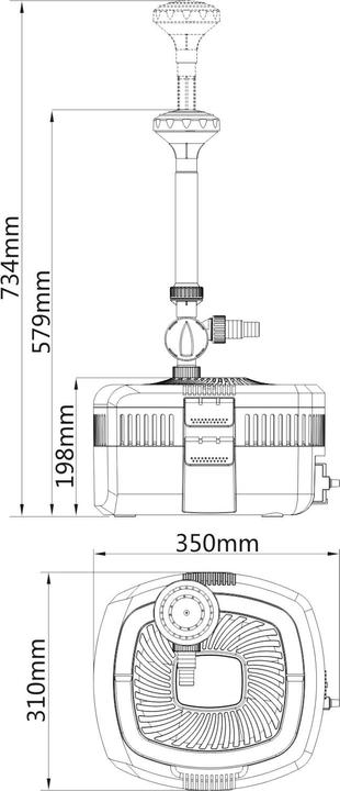 Actual product image SunSun CUF-4800 UV Filter Fountain 4800l/h 45W with 4m Discharge Head, 11W UVC Light Bulb