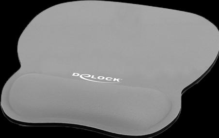 Produktbild Delock Ergonomische Mausmatte mit Handballenauflage, grau Grau (L)