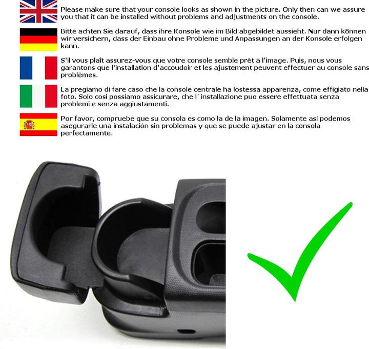 Immagine prodotto Pro-Tec Bracciolo centrale Nissan Micra K12 con vano portaoggetti in similpelle nera con cuciture rosse