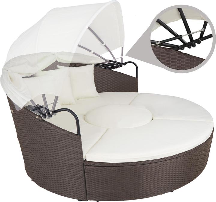 Image du produit tectake Bain de soleil rond modulable ZANZIBAR