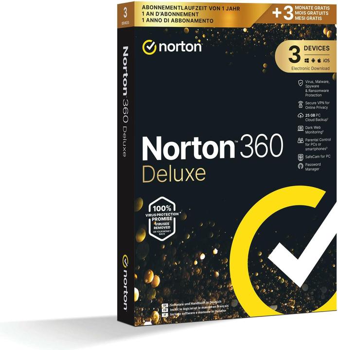 Image du produit Norton 360 Gold 25GB 3 Devices 15MO (3 Utilisateur, 12 mois)