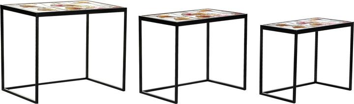 Produktbild DKD Home Decor Set of 3 tables Yellow Black Pink Golden 60 x 40 x 50 cm