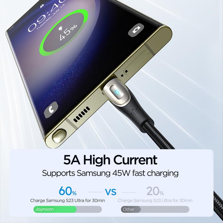 Actual product image Joyroom Star-Light Series SA27-CC5 USB-C / USB-C cable 100W 1.2m - black (1.20 m, USB 2.0)