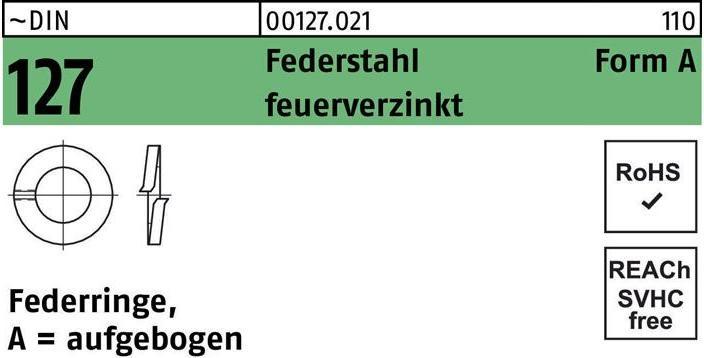 Productafbeelding Veerring DIN 127 A 12 Verenstaal thermisch verzinkt