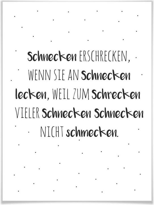 Produktbild Trenddeko Zungenbrecher - Schnecken erschrecken (60 x 80 cm)