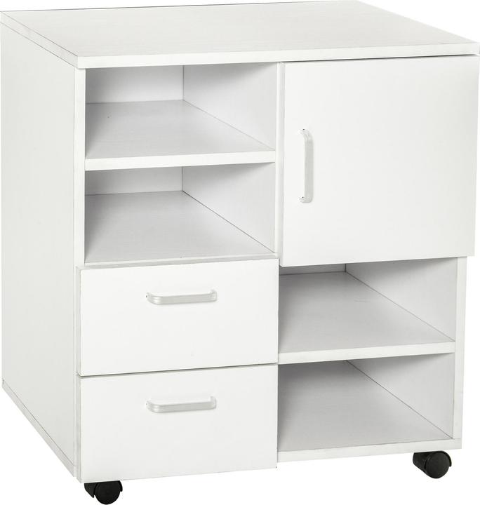 Produktbild Homcom Mobile Kommode mit zwei Bremsen an den Rollen (35 x 60 x 65 cm)