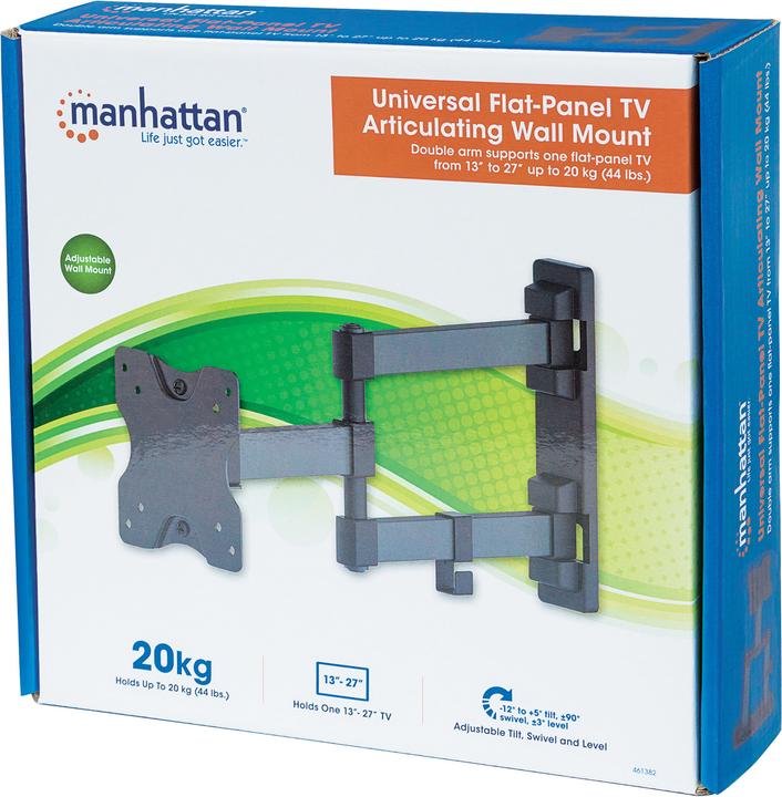 Produktbild Manhattan Universal TV-Wandhalterung, neig- und schwenkbar (Wand, 27.01", 20 kg)