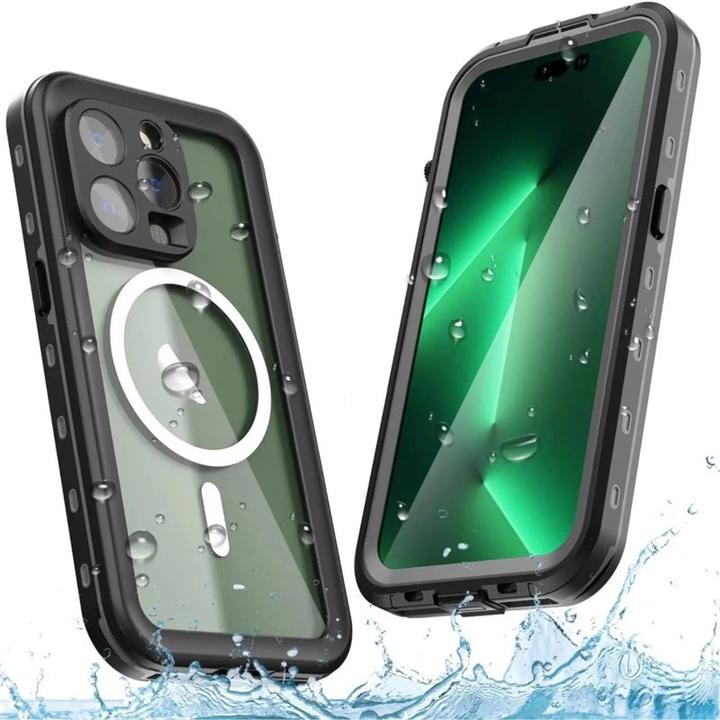 Immagine prodotto Redpepper Apple iPhone 15 Pro - IP68 Dot+ Series Wasserdichtes Outdoor Case mit Magsafe, schwarz (Apple iPhone 15 Pro)