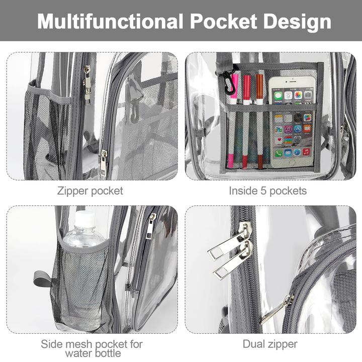 Produktbild Only-Bags.Store Rucksack Klarer Rucksack Kunststoff Schulrucksack Transparenter Rucksack Klarer Rucksack Kunststoff