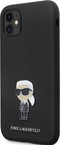 Actual product image Karl Lagerfeld KLHCN61SMHKNPK iPhone 11 / Xr 6.1" czarny/black Silicone Ikonik Metal Pin (Apple iPhone XR, Apple iPhone 11)