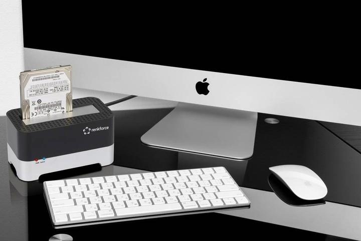Actual product image Renkforce RF-DOCKING-01 USB 3.2 Gen 1 (USB 3.0) SATA Hard Drive Docking Station (USB-A, 1 Ports)